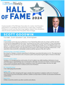 Q&A with 2024 Hall of Fame attorney Scott Goodwin.